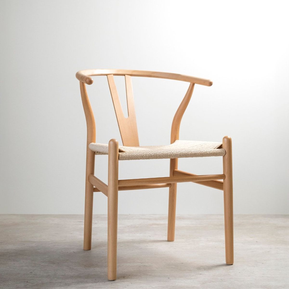 VENHOOUSE - Pack 2 Sillas Wishbone Madera De Haya Para Comedor VenHoouse Natural