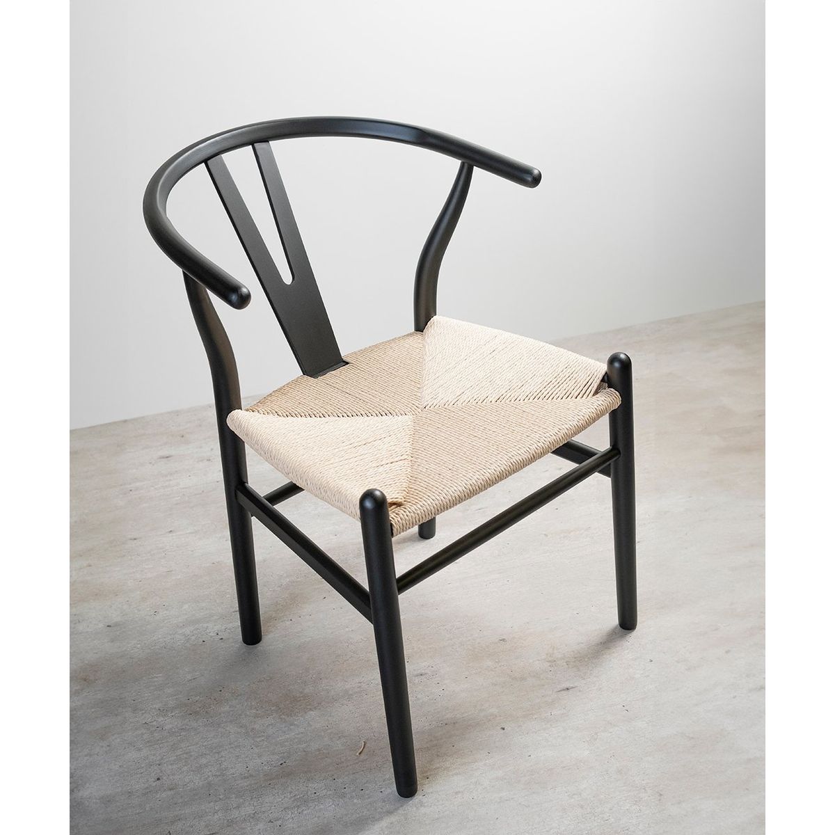 GENERICO - Silla Wishbone Madera De Haya Para Comedor VenHoouse Negras