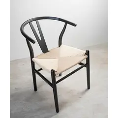 GENERICO - Silla Wishbone Madera De Haya Para Comedor VenHoouse Negras