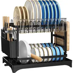OEM - Escurridor De Loza Secaplatos 2 Niveles Negro