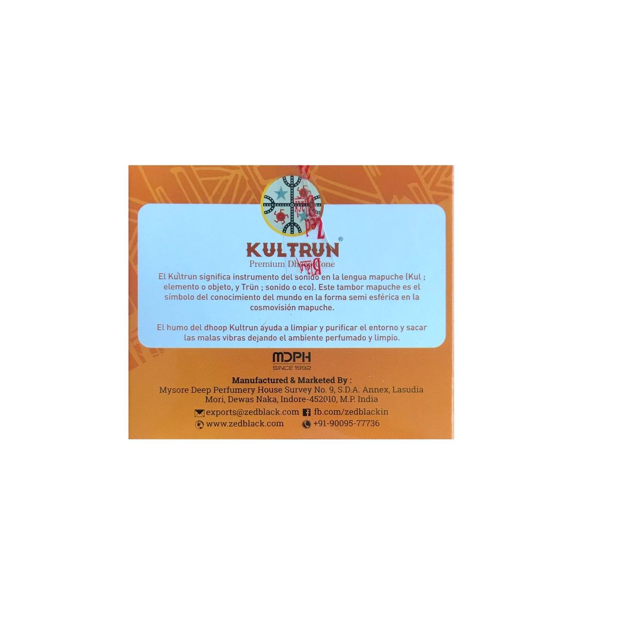 GENERICO - Incienso Cono  Aroma Copal Blanco Con Palo Santo 240 Unidades Kultrun