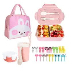 LUKOVEE - Bolso Lonchera Térmica Y Fiambrera Set Para Niños Adultos