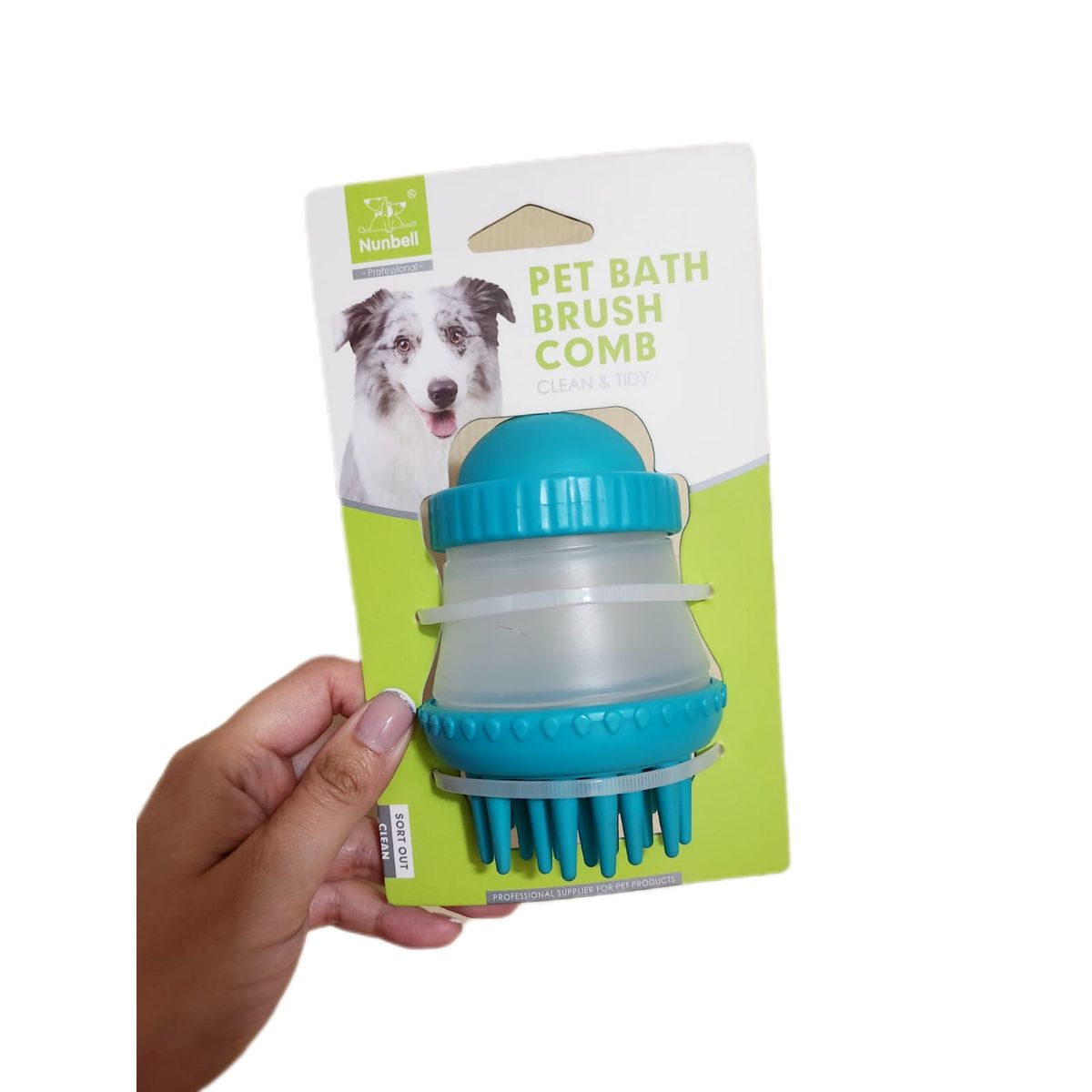 GENERICO - Cepillo Masajeador Limpiador verde De Baño Para Mascotas