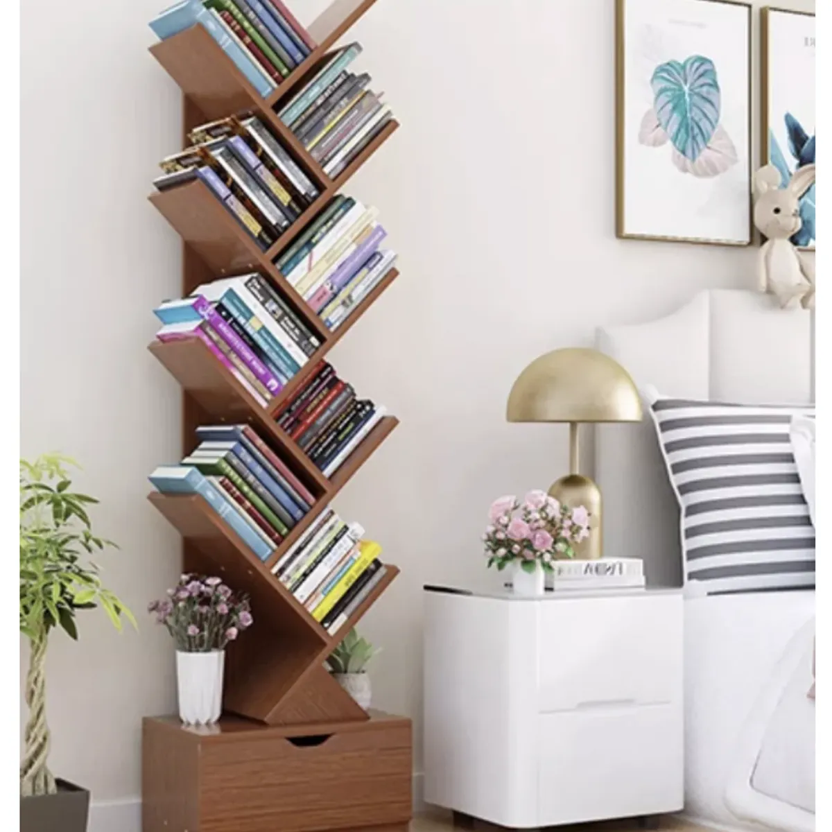 HOMER DESIGN - Biblioteca Librero De Arbol Organizador De Libros Alto 147cm