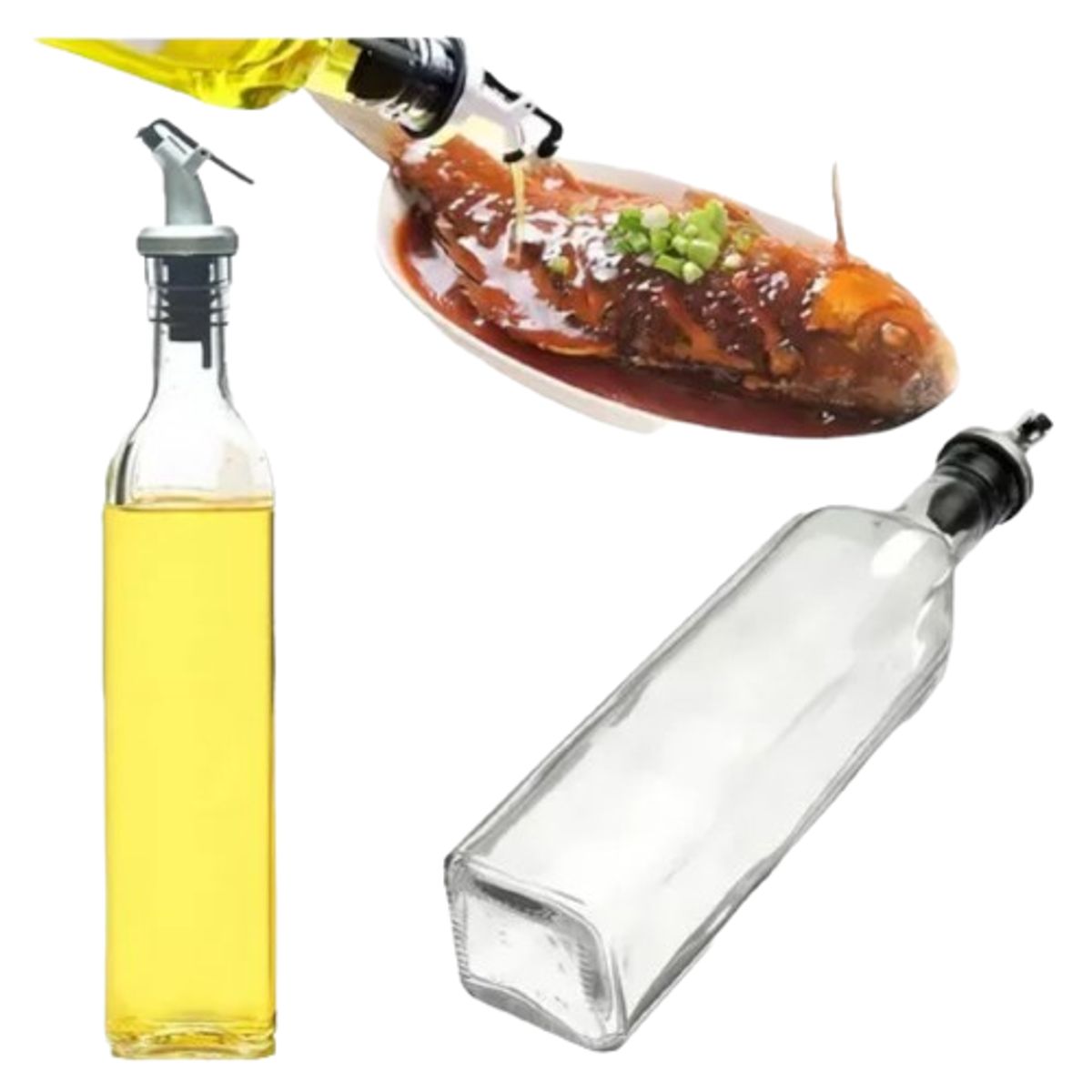 GENERICO - Botella Dispensadora Aceite Vino Especias Con Tapón 500 ml