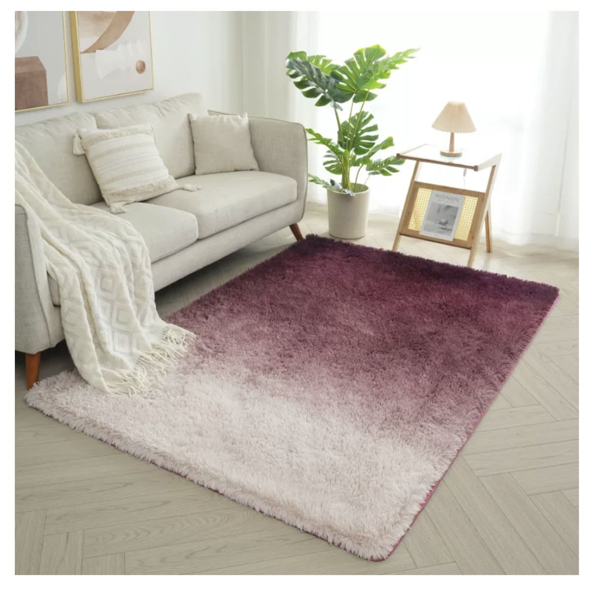 HOMER DESIGN - Alfombra 200x240cm Peluda Super Suave para living bajada de cama