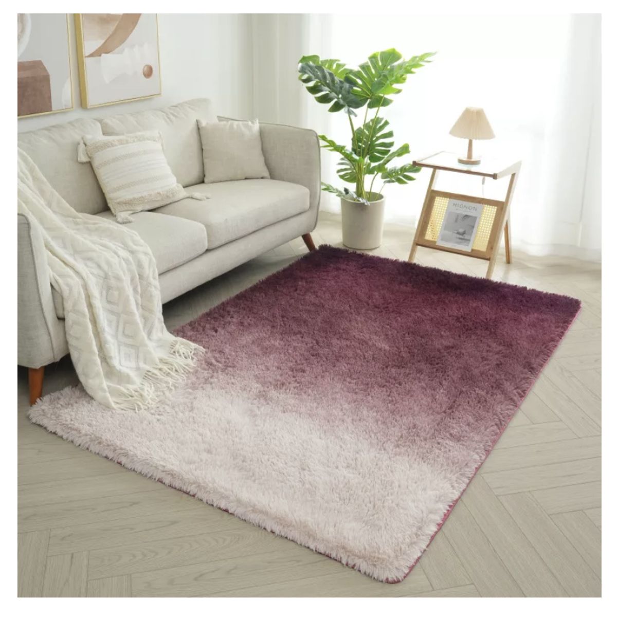 HOMER DESIGN - Alfombra 200x240cm Peluda Super Suave para living bajada de cama