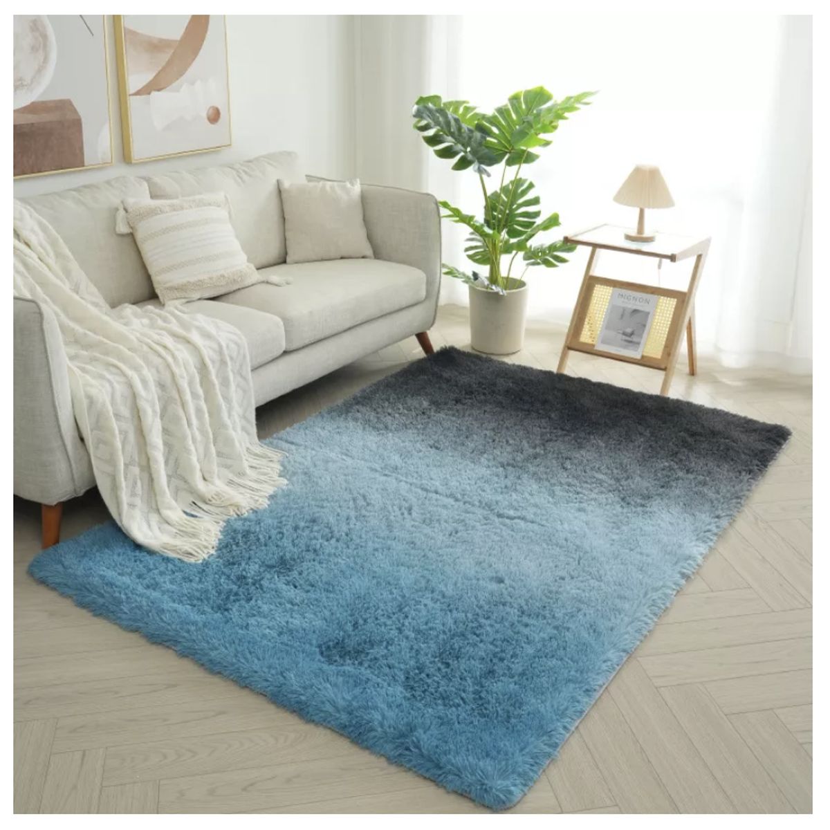 HOMER DESIGN - Alfombra 200x240cm Peluda Super Suave para living bajada de cama