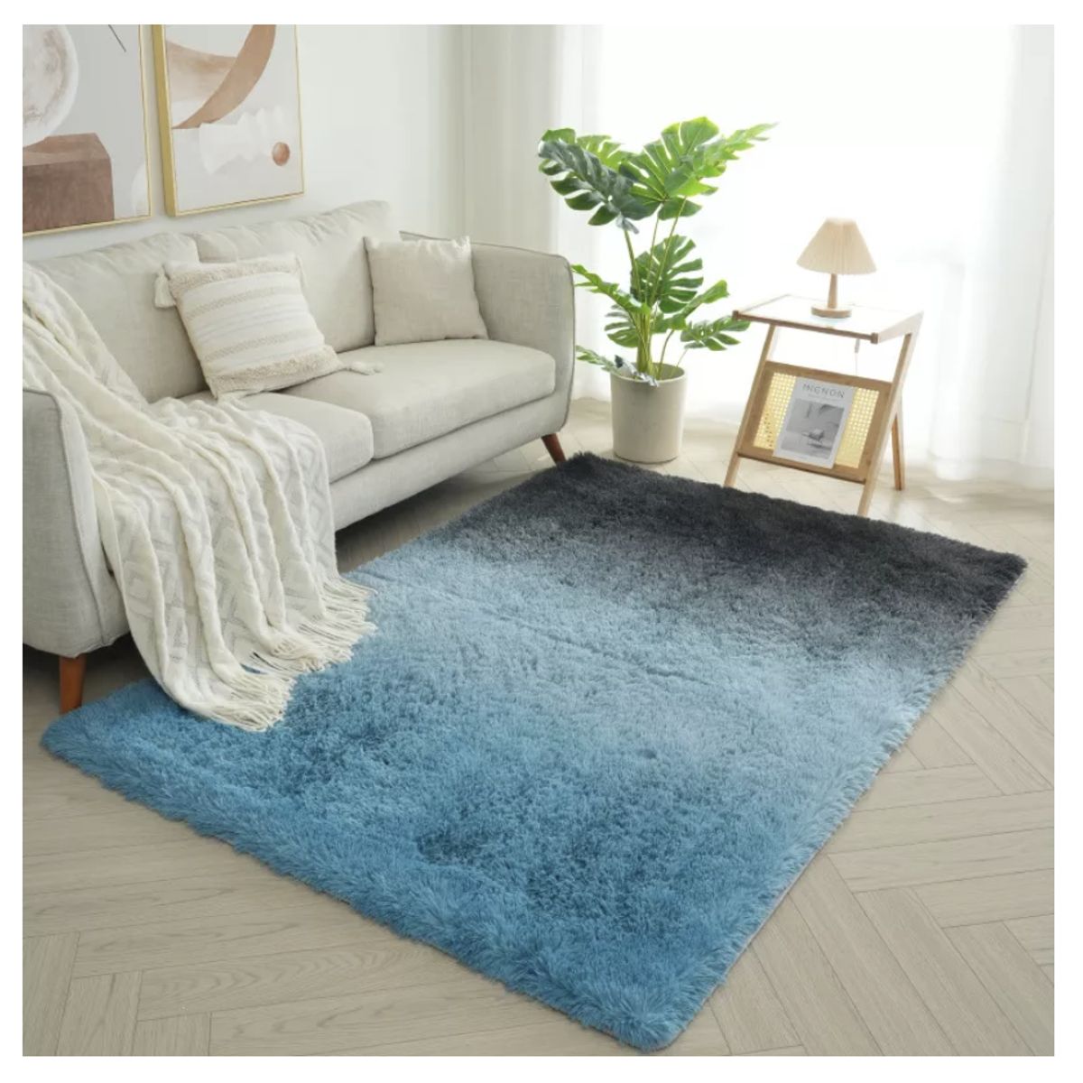 HOMER DESIGN - Alfombra 200x240cm Peluda Super Suave para living bajada de cama