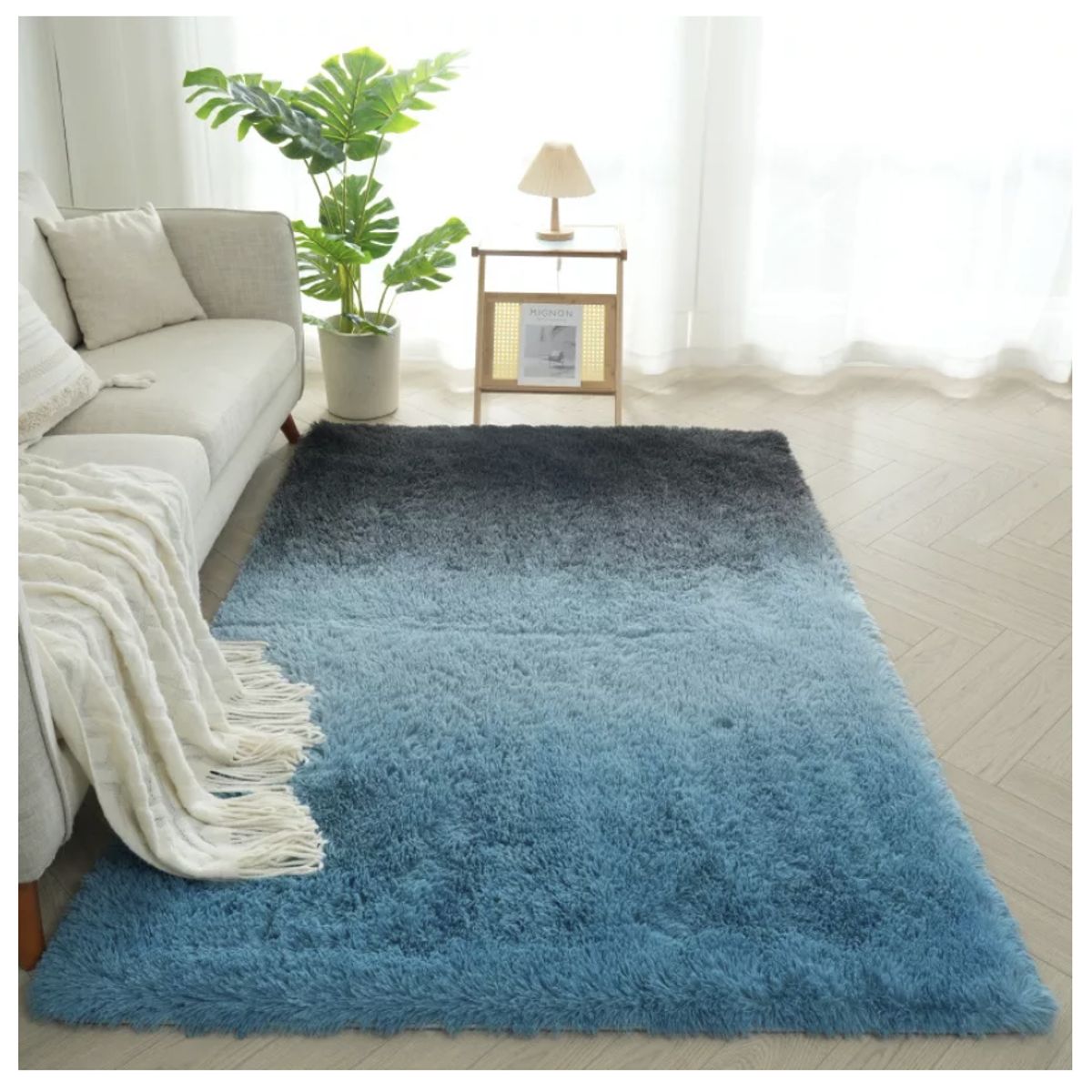 HOMER DESIGN - Alfombra 200x240cm Peluda Super Suave para living bajada de cama