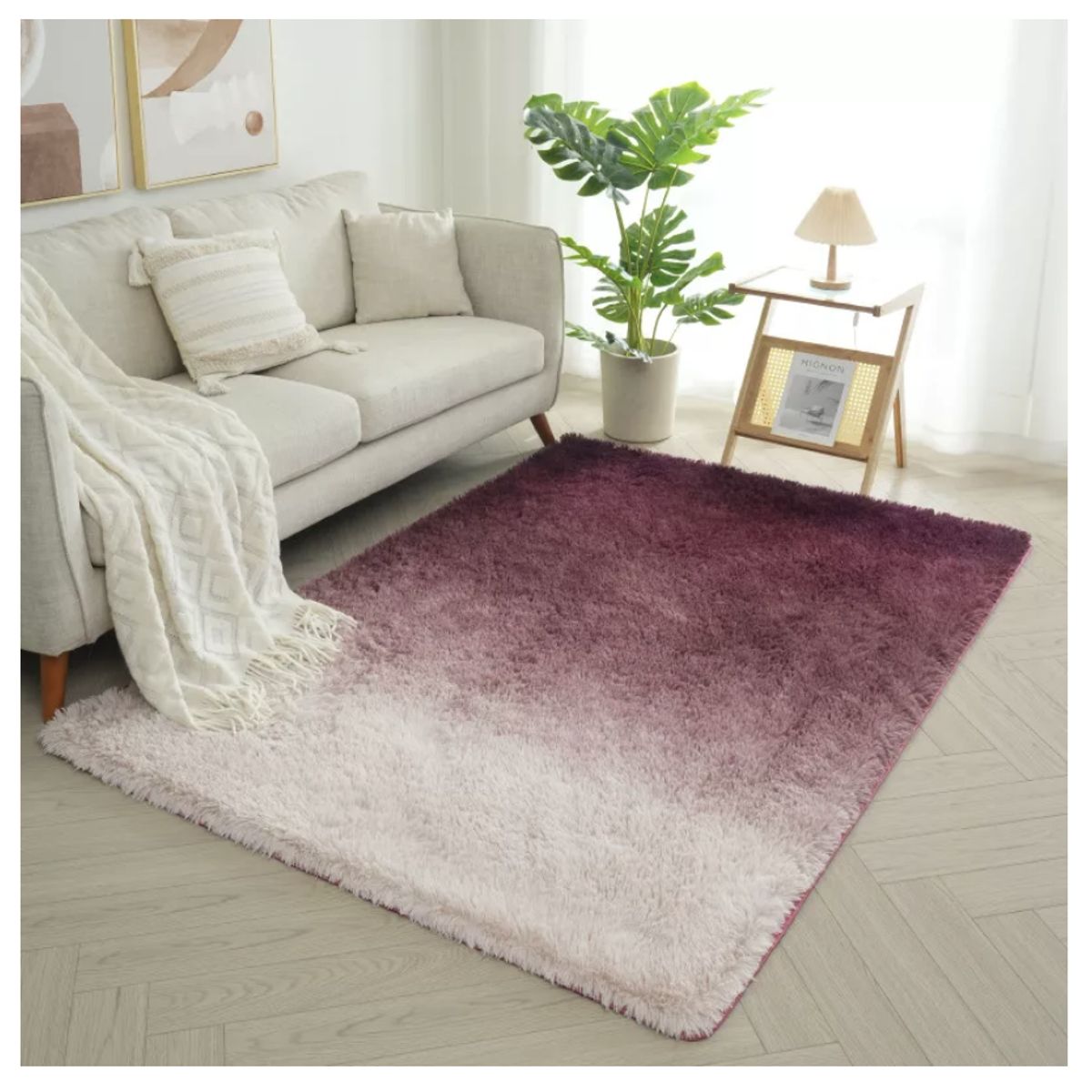 HOMER DESIGN - Alfombra 180x200cm Peluda Super Suave para living bajada de cama