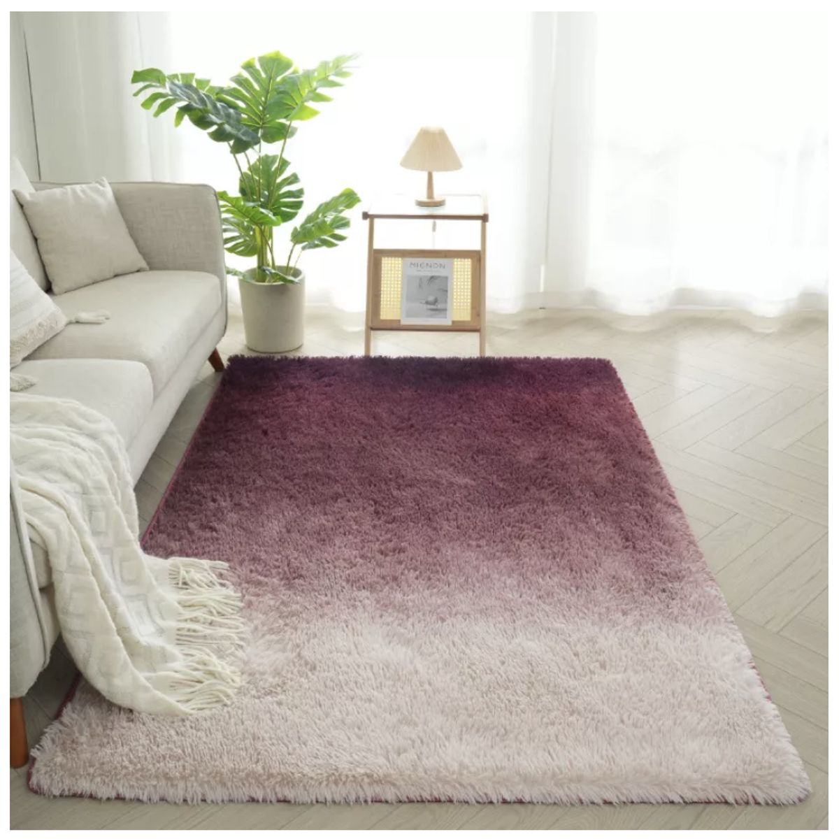 HOMER DESIGN - Alfombra 180x200cm Peluda Super Suave para living bajada de cama