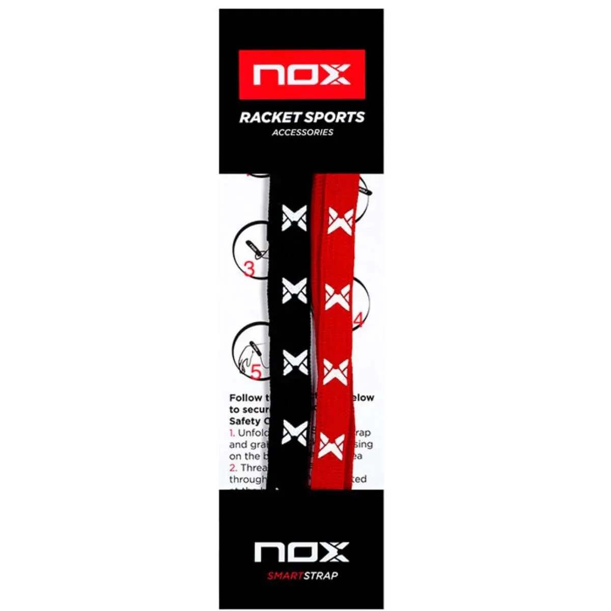 NOX - Cordón Nox SmartStrap Luxury Negro Rojo Padel