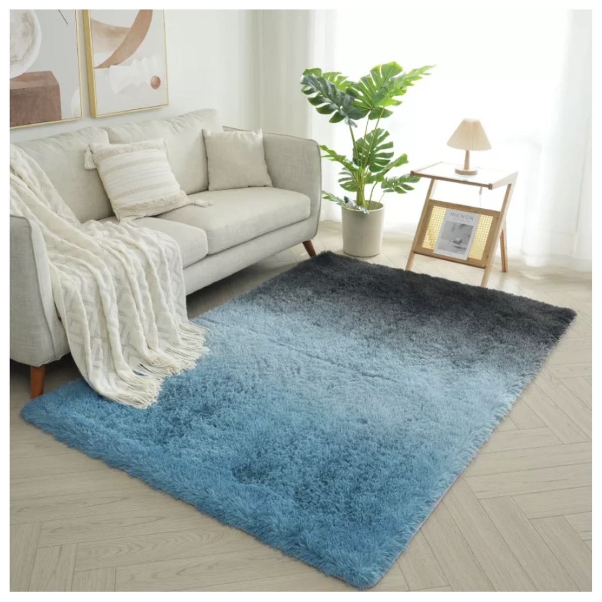 HOMER DESIGN - Alfombra 180x200cm Peluda Super Suave para living bajada de cama