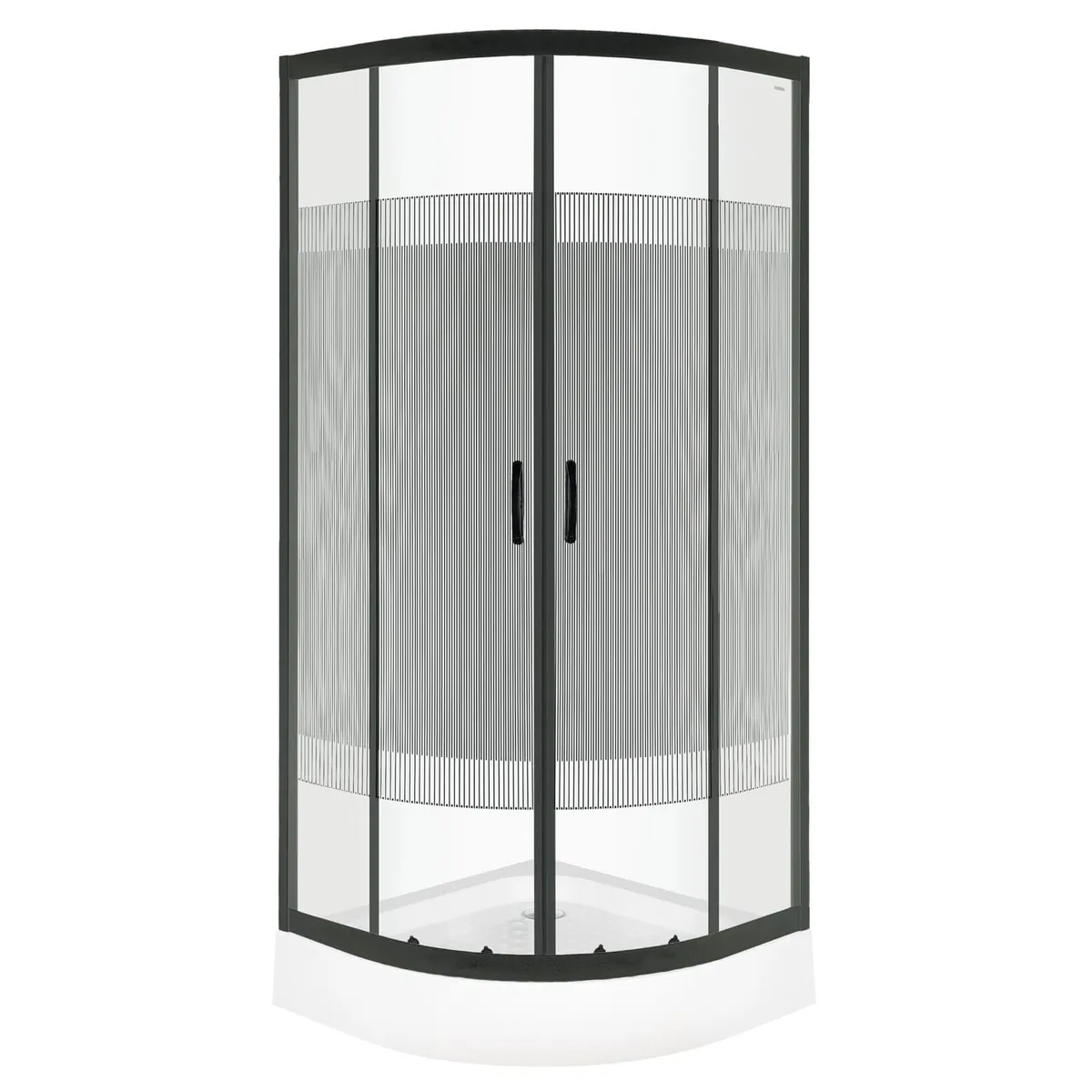 GENERICO - Showerdoor Diseño Rayas Negras 80x80x195 + Receptaculo