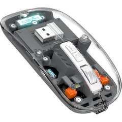 LUKOVEE - Mouse Inalámbrico Recargable Ratón Diáfano Bluetooth 24 G