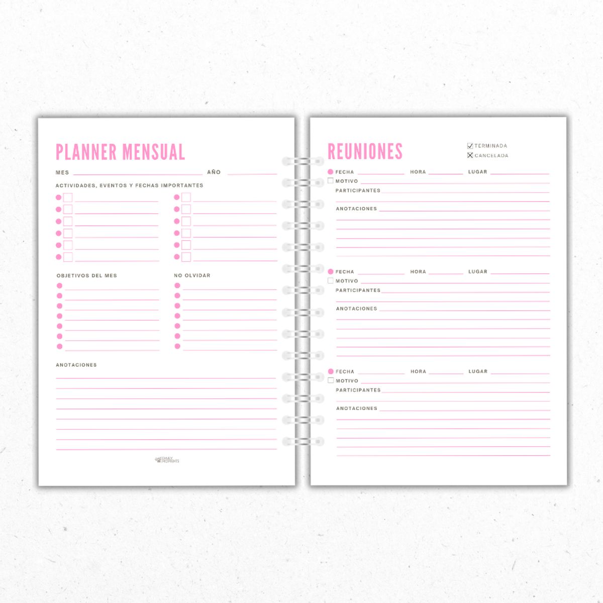 GENERICO - Planner Mensual Abogadas Rosado