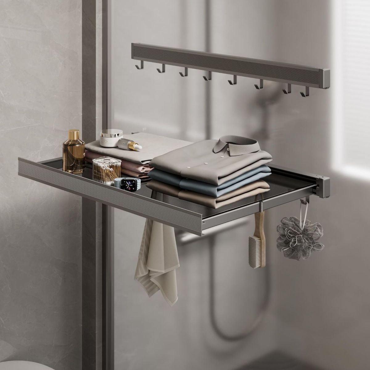 EVERSO - Tendedero Secador Ropa Retráctil De Pared Interior Exterior