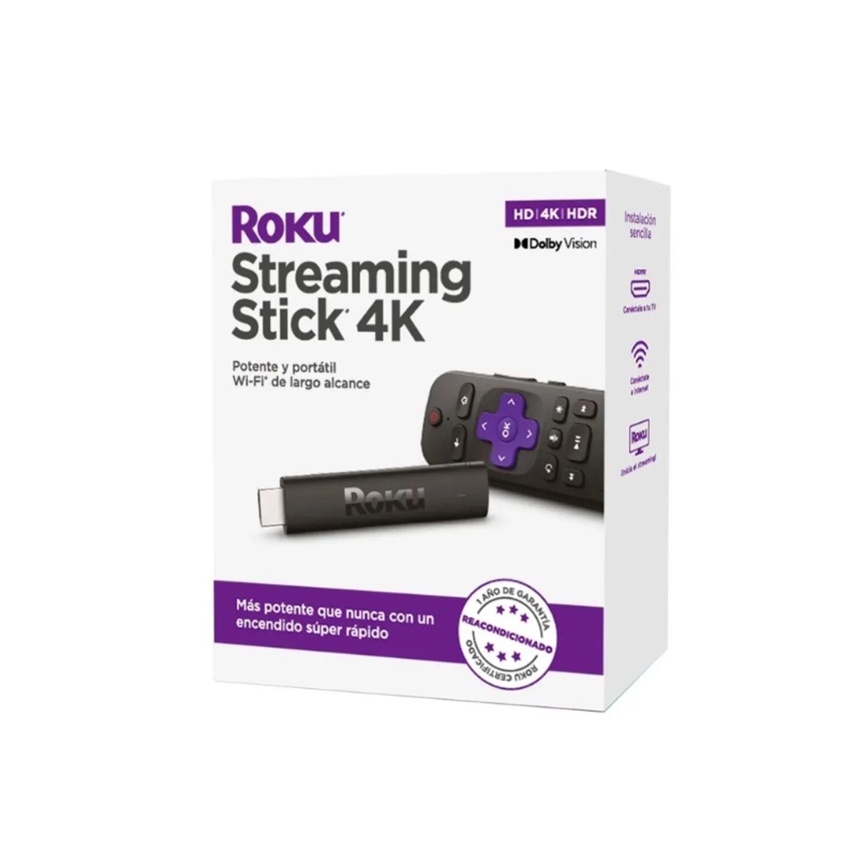 ROKU - Roku Streaming Stick 4K HDR Dolby Vision Reacondicionado