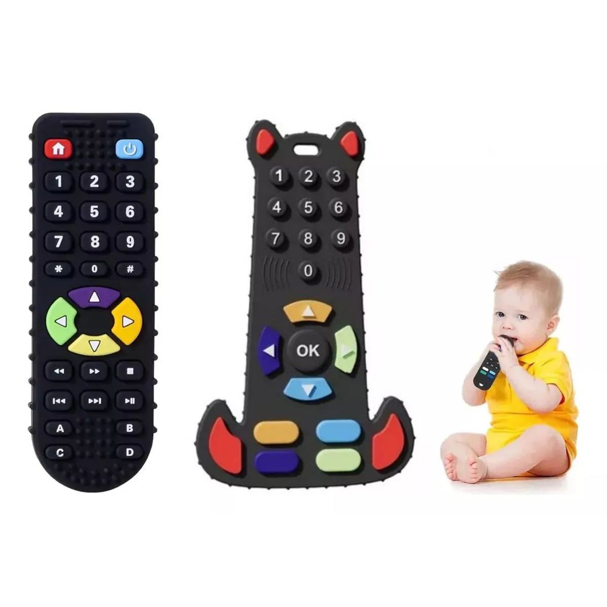 KUANGYE - 2pcs Mordedor Bebé Juguete Sensorial Diseño Control Remoto