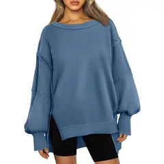 BLWOENS - Polera de manga larga de primavera y otoño para mujeres - Azul