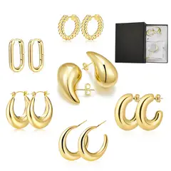 LUKOVEE - Aros Aretes Mujer Gota De Agua De Moda Ligeros 6 Pair