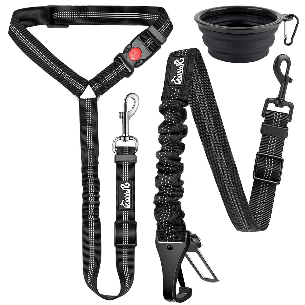 SLOWTON - Correa Cinturón De Seguridad Auto Perros Con Plato Plegable