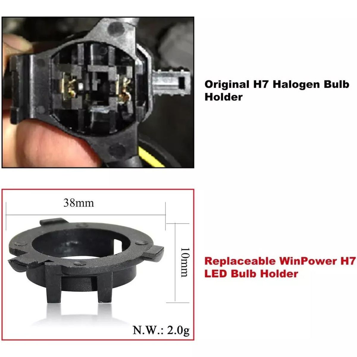 KUANGYE - Adaptador Led H7 para Hyundai H1 Santa Fe SorentoVeloster