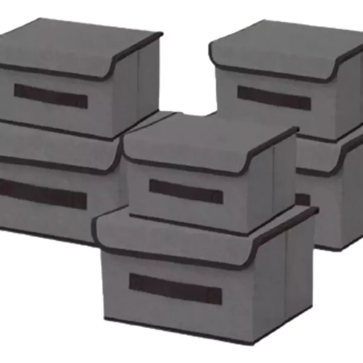 MUNDO MAGIA - 6 Unidades Cajas Organizadoras De Tela Plegables Con Tapas