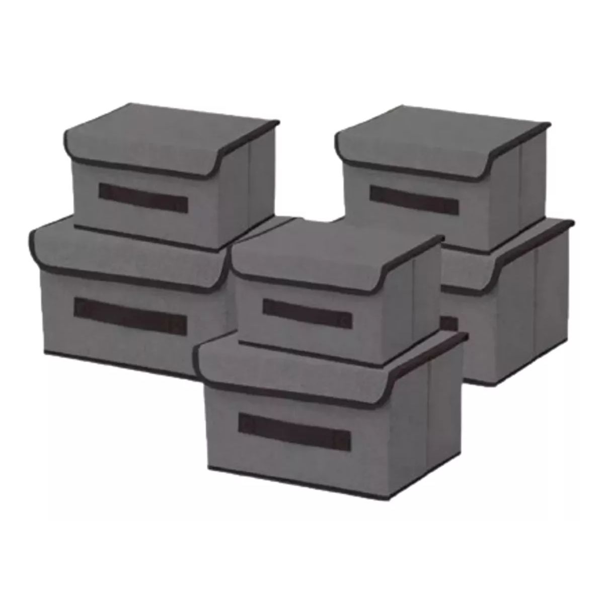 MUNDO MAGIA - 6 Unidades Cajas Organizadoras De Tela Plegables Con Tapas