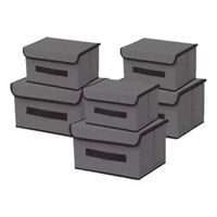6 Unidades Cajas Organizadoras De Tela Plegables Con Tapas