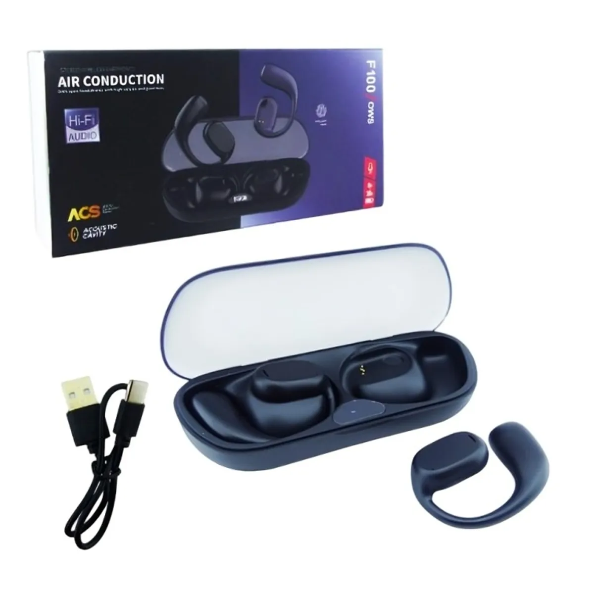 OEM - AUDIFONO TRUE WIRELESS BLUETHOOTH MOD F100 CARGA MAGNETICA.