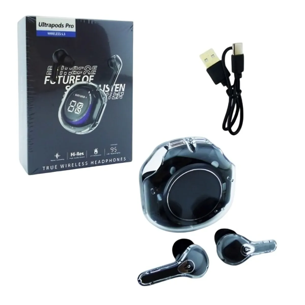 OEM - AUDIFONO TRU WIRELESS BLUETHOOTH CON PANTALLA ULTRAPOD