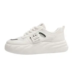 SHANDIAN - Zapatillas Plataforma Mujer Beige