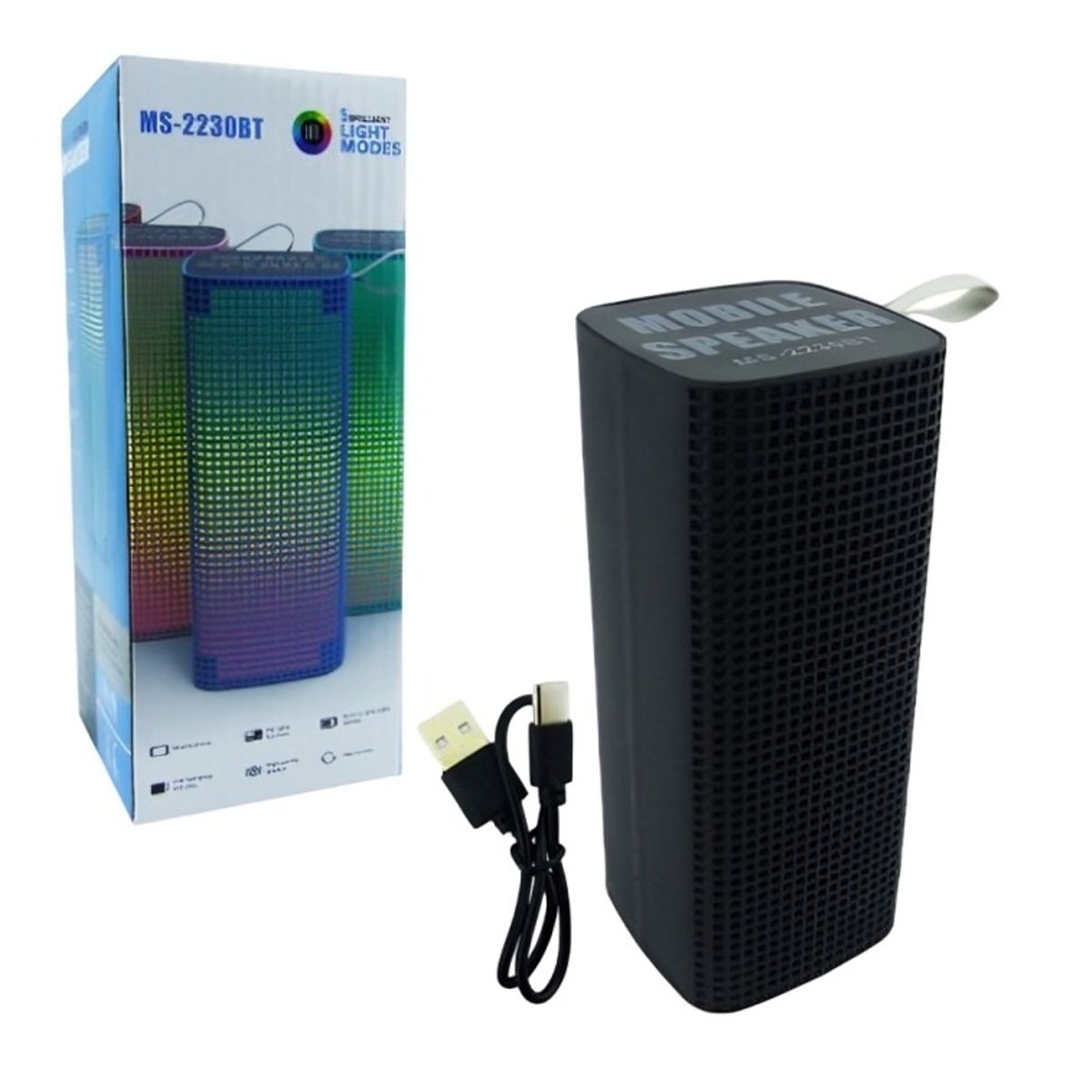 OEM - PARLANTE RECARGABLE MOD MS2230 BLUETHOOTH CON LUZ RGB