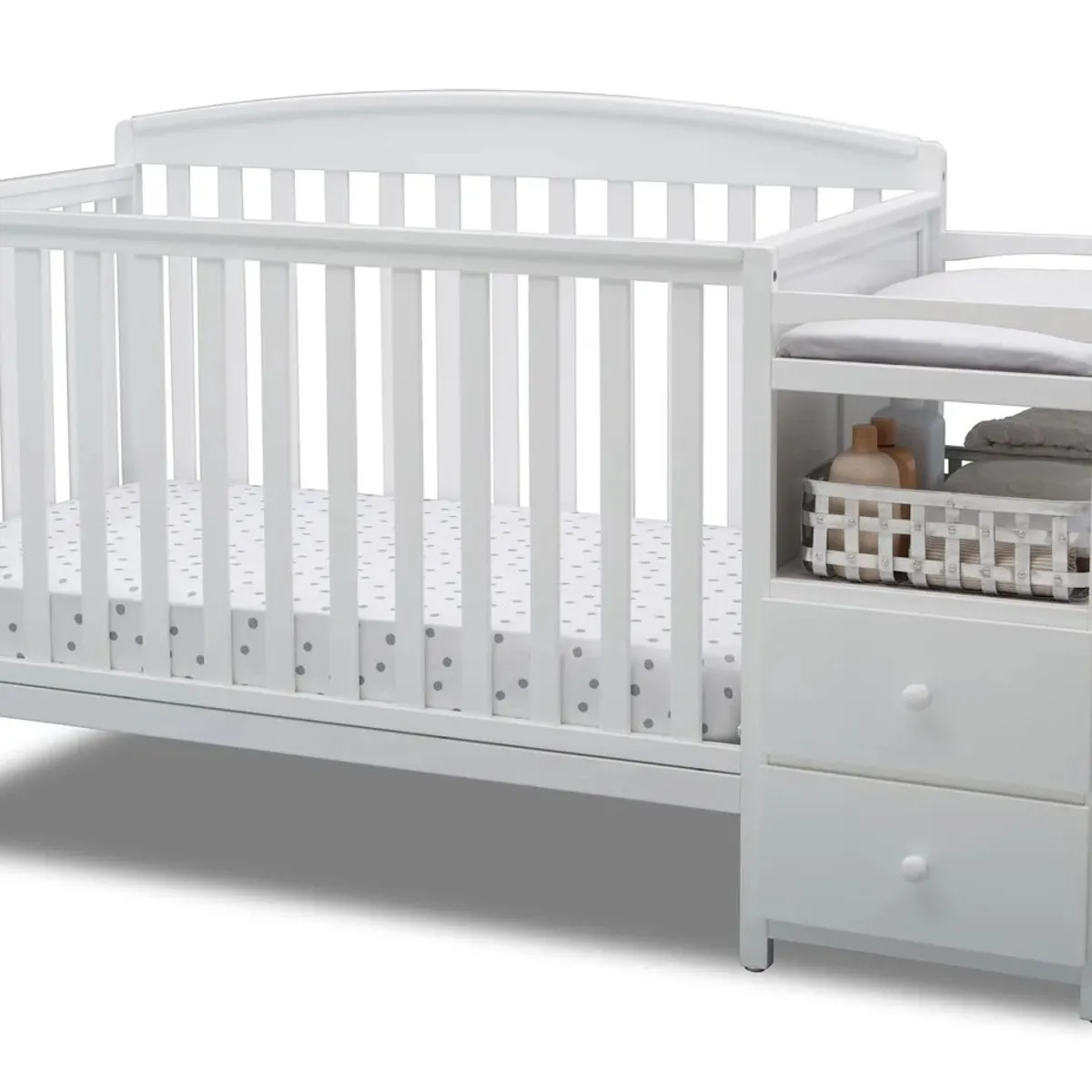 DELTA CHILDREN - Cuna convertible y mudador Royal Blanca