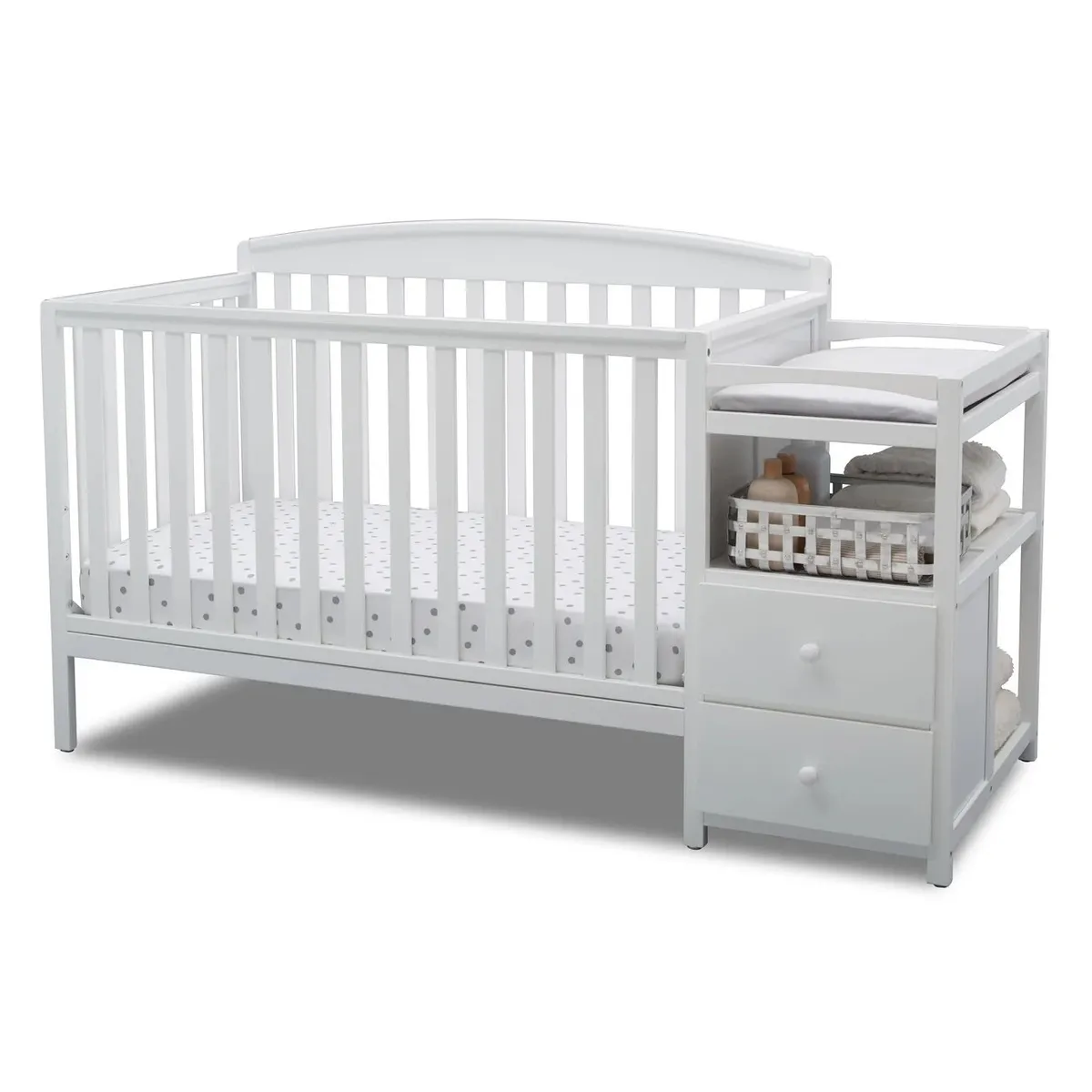DELTA CHILDREN - Cuna convertible y mudador Royal Blanca
