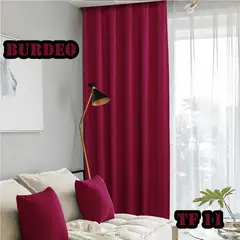 GENERICO - Set Cortinas Black Out Engomadas, Medida 140x230 cm Burdeos TF11