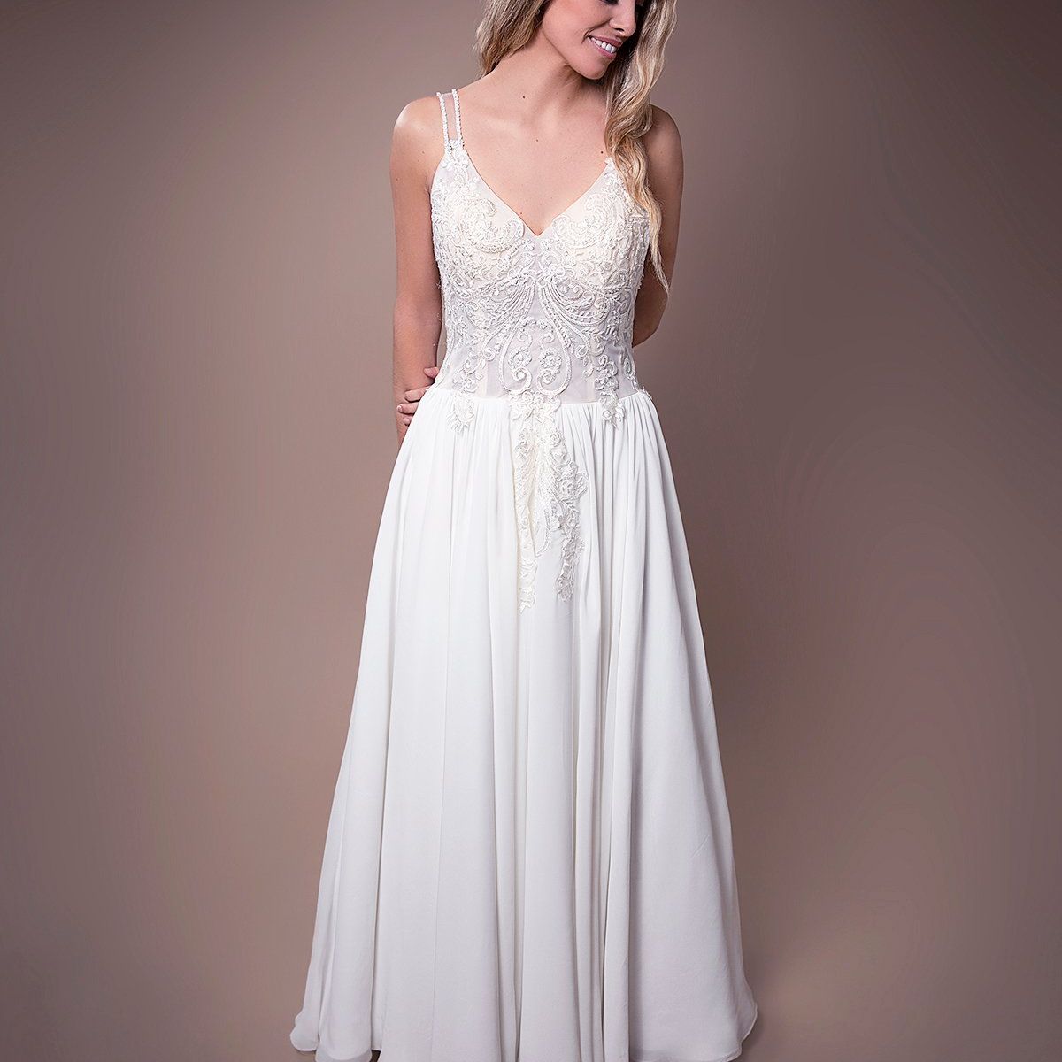 DULCENOVIA - Vestido de Novia Belén falda de Chifón Dulce Novia