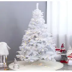 ARTIHOGAR - Arbol de Navidad 210 CM con Puntas Led Colores Canadá Blanco