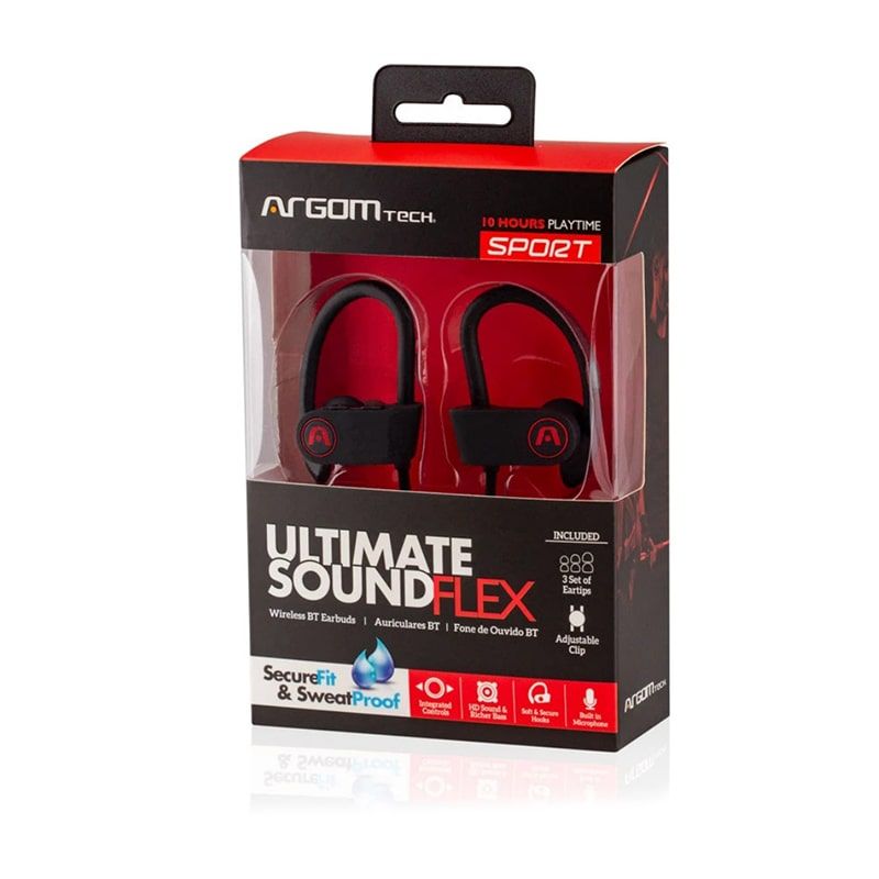 ARGOMTECH - Audifonos deportivos bluetooth Negro