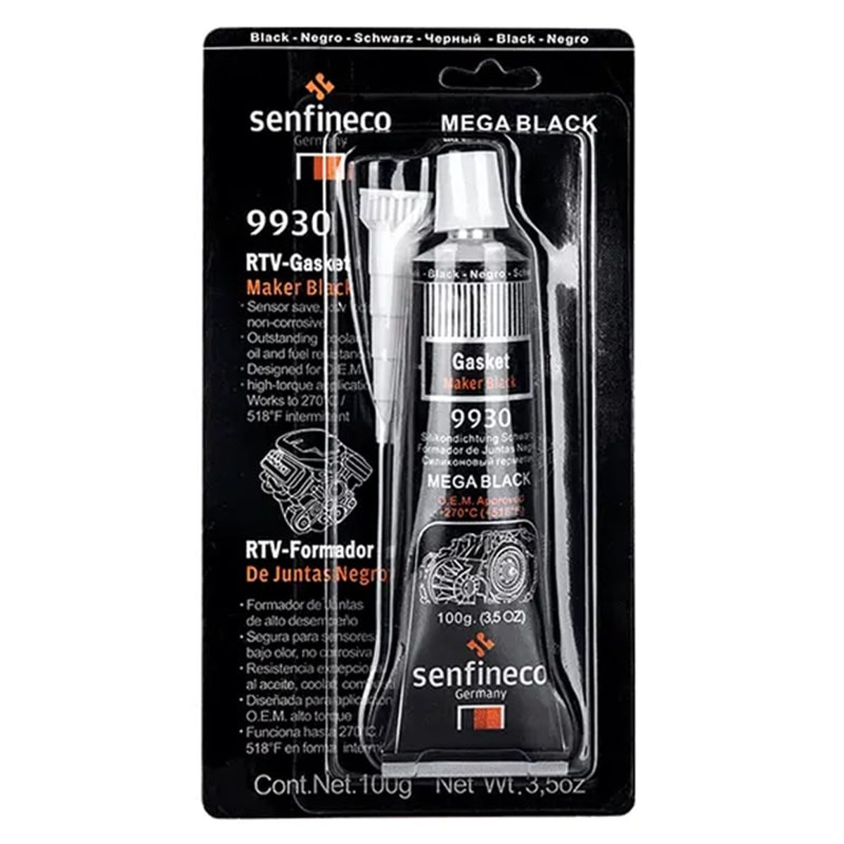 GENERICO - Silicona Rtv Negra  100 Gramos Senfineco