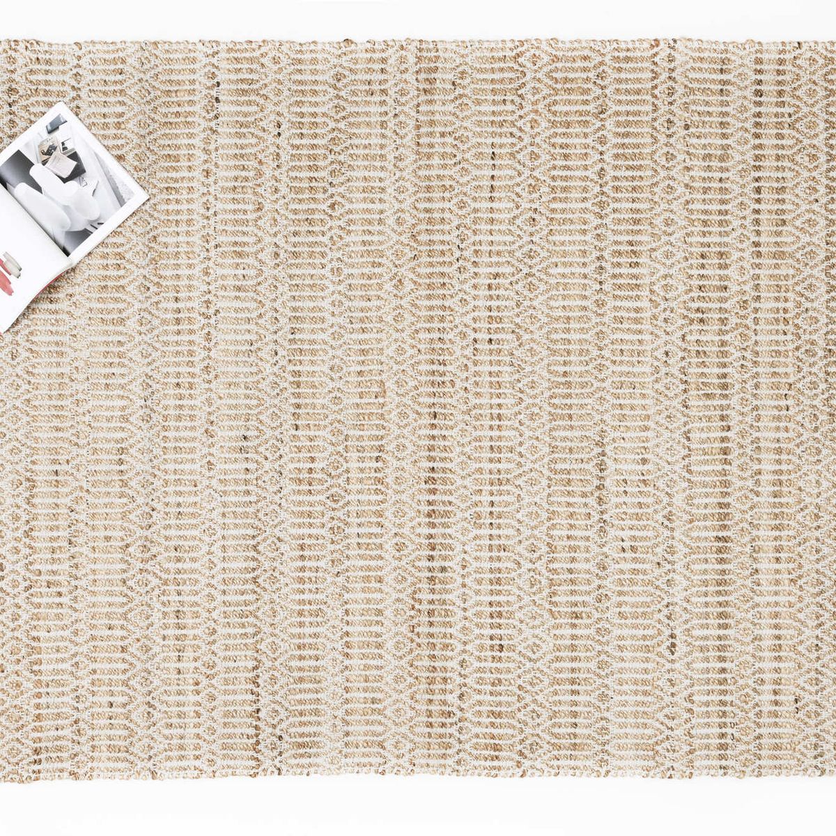 DECOGHAR - Alfombra de Yute Diamante Natural Grande 180x280 cm