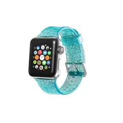GENERICO - Correa De Silicona Brillante Compatible Con Iwatch 424445mm-CIAN