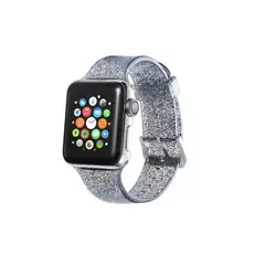 GENERICO - Correa De Silicona Brillante Compatible Con Iwatch 424445mm-NEGRO