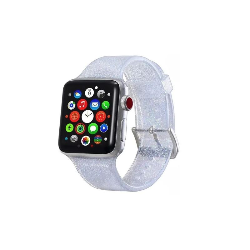 GENERICO - Correa De Silicona Brillante Compatible Con Iwatch 424445mm-BLANCO