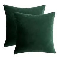 Funda Velvet De Cojín Terciopelo 45x45 Verde Oscuro 1 Und