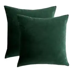 GENERICO - Pack 2 Funda Velvet De Cojín Terciopelo 45x45 Verde Oscuro