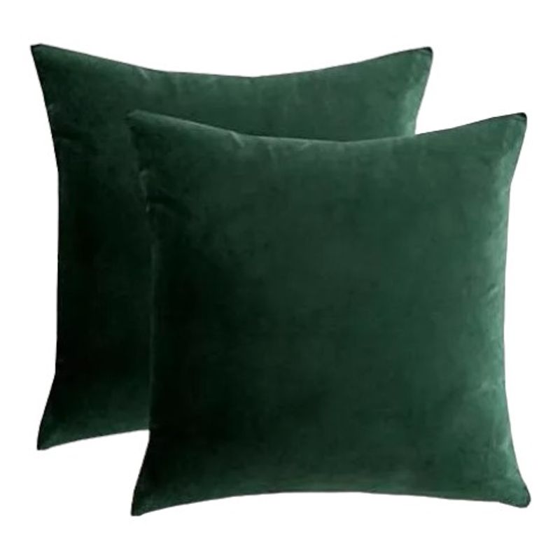 GENERICO - Pack 4 Funda Velvet De Cojín Terciopelo 45x45 Verde Oscuro