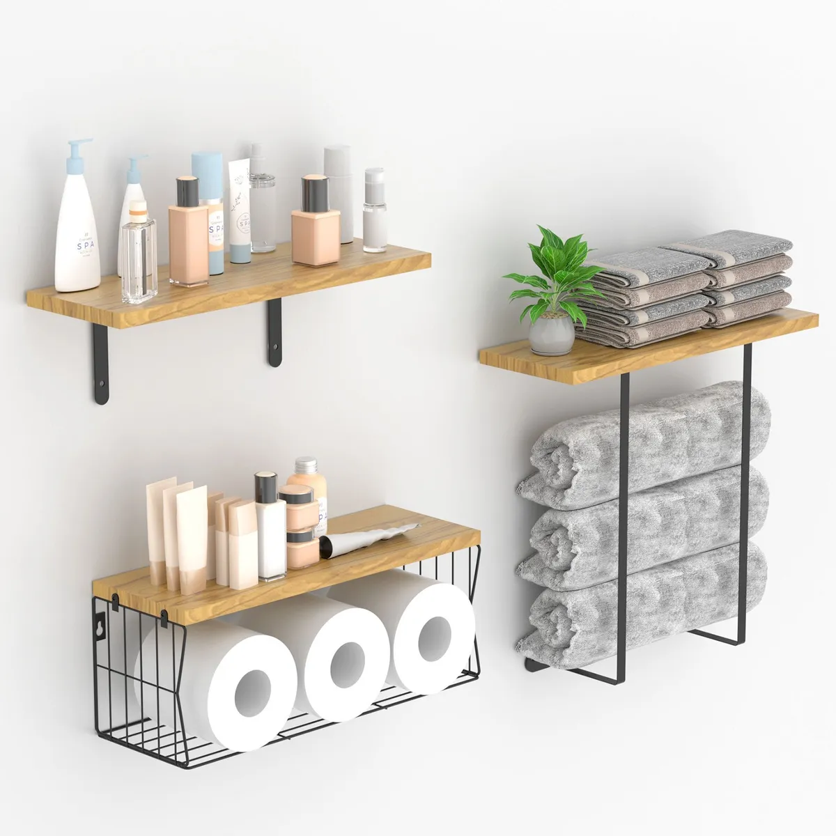 HALMAN - Estantería de baño para pañuelos y toallitas húmedas Marrón